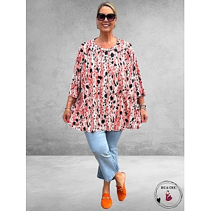 PAPITA Tuniek Beige Koraal/Zwart